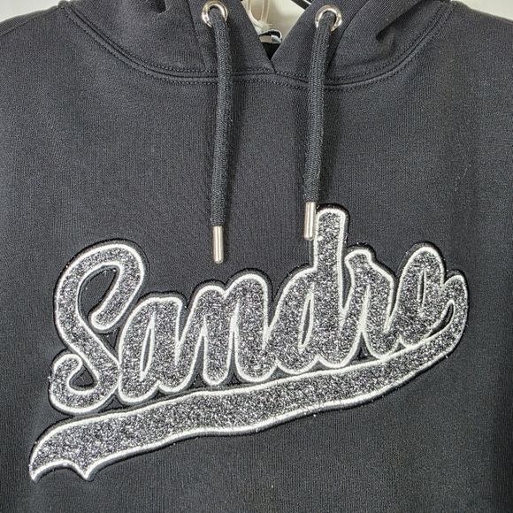 Sandro Hooded Graphic Sweatshirt - Picture 5 of 12